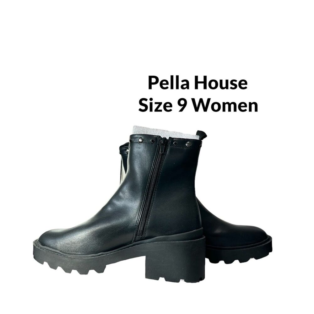 NEW Women’s Time and Tru Chelsea Embellished Chunky Boots Black Size 9 - Picture 5 of 8
